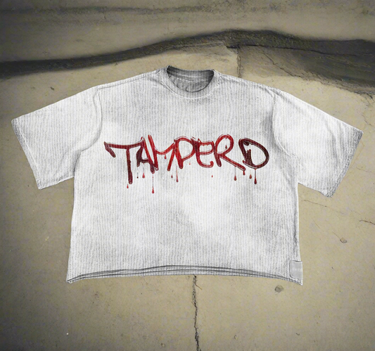 TAMPERD Criminal Record Oversized Dropped Sleeve Graphic Tee